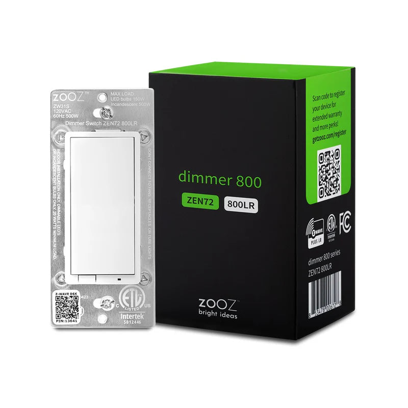 Zooz 800 Z-Wave Paddle Dimmer Switch ZEN72
