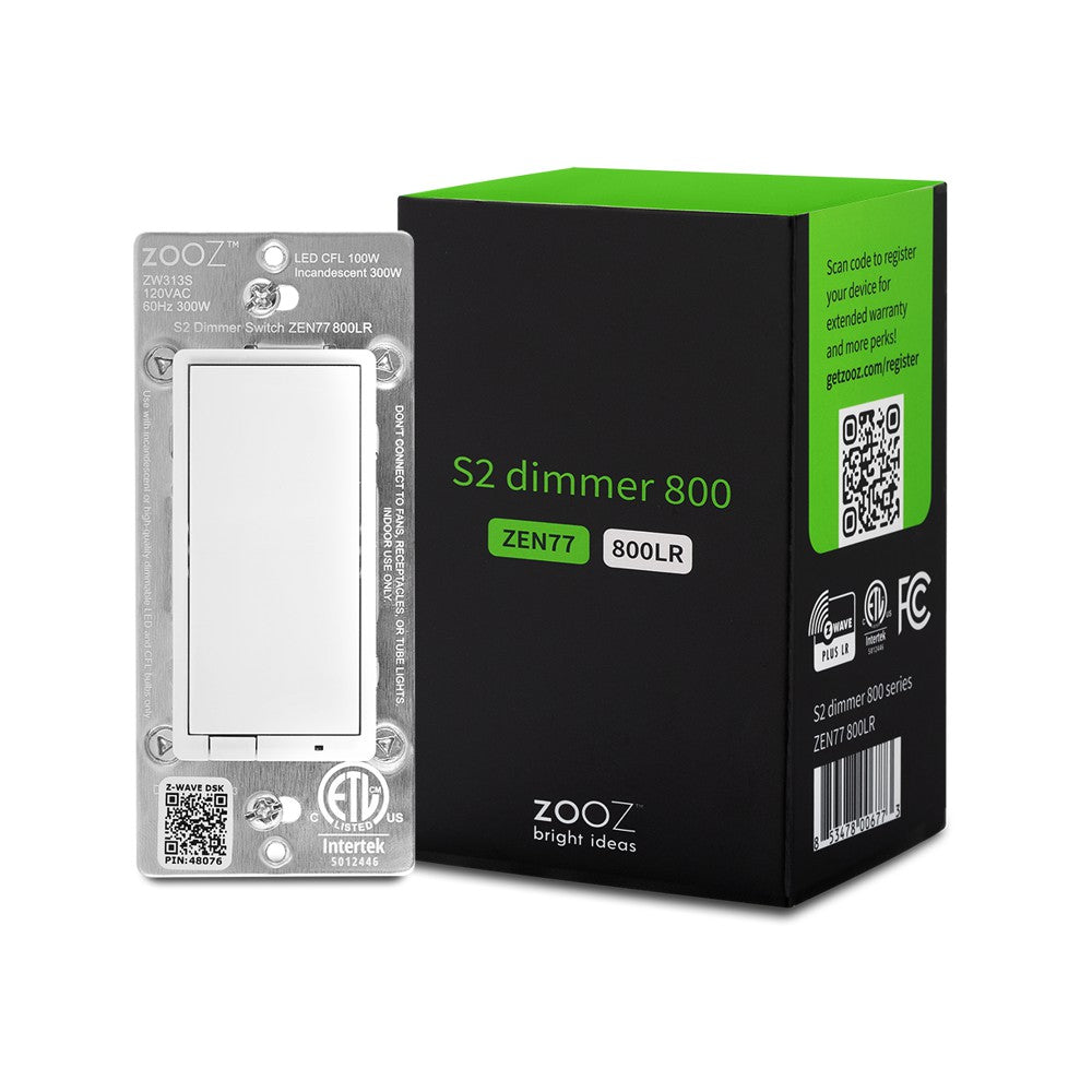 Zooz 800 Z-Wave Paddle Dimmer Switch