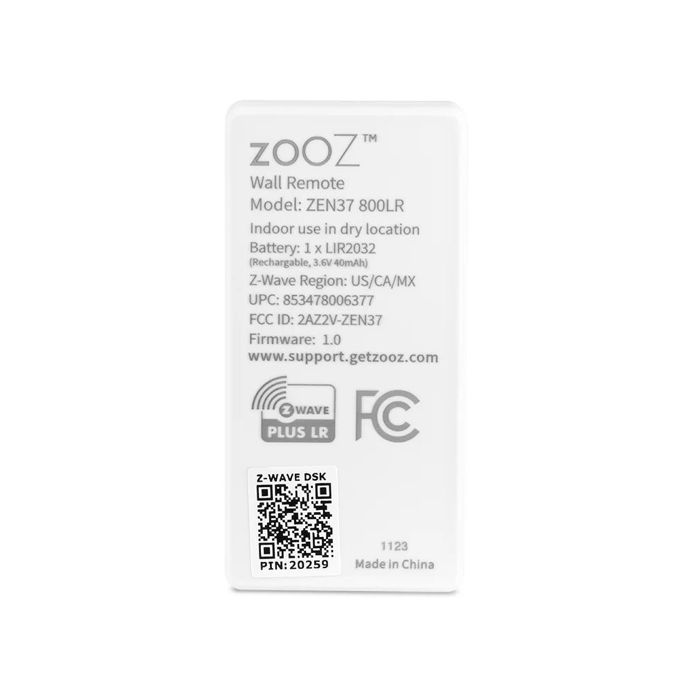 Zooz 800 Z-Wave Wall Remote