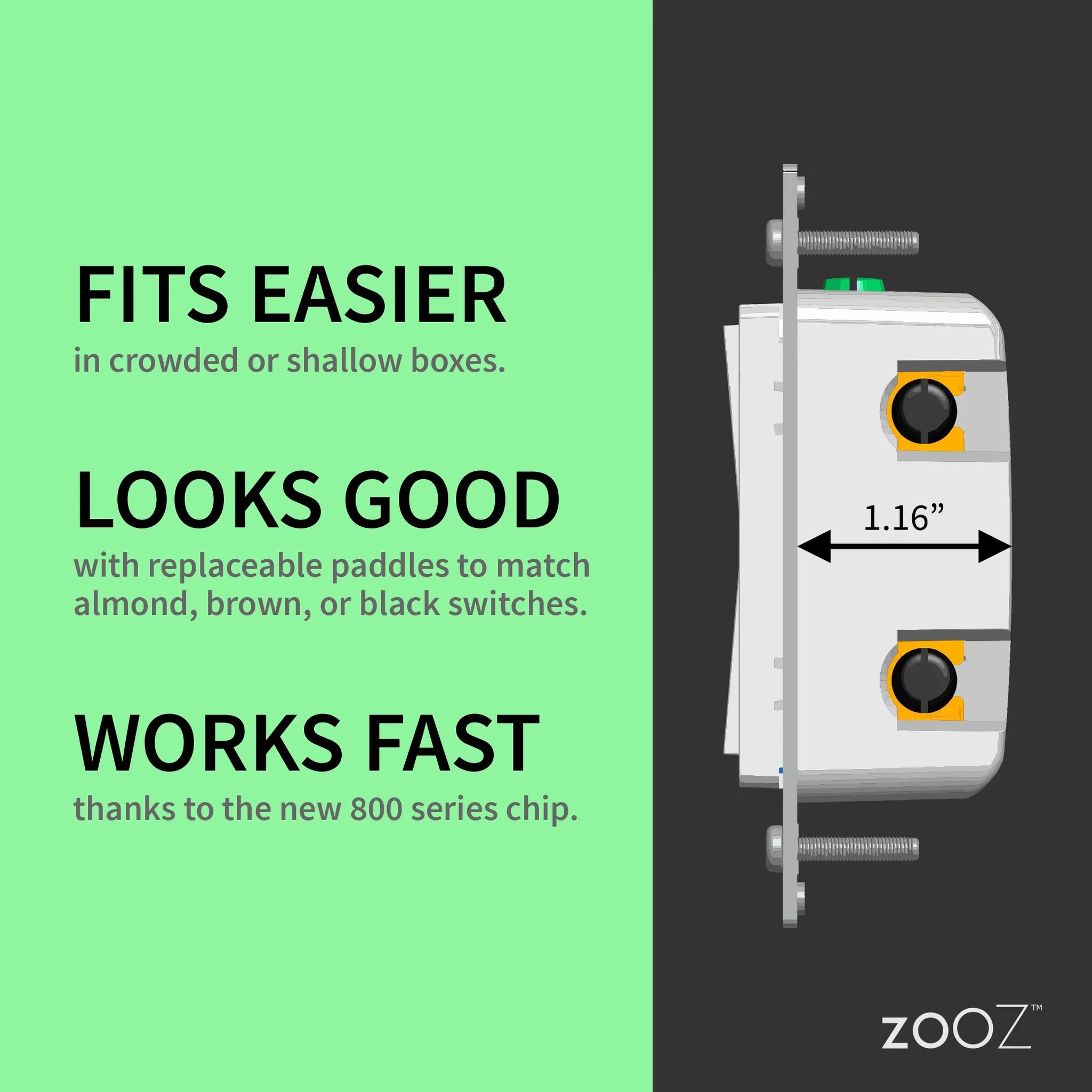 Zooz 800 Z-Wave Paddle Dimmer Switch ZEN72