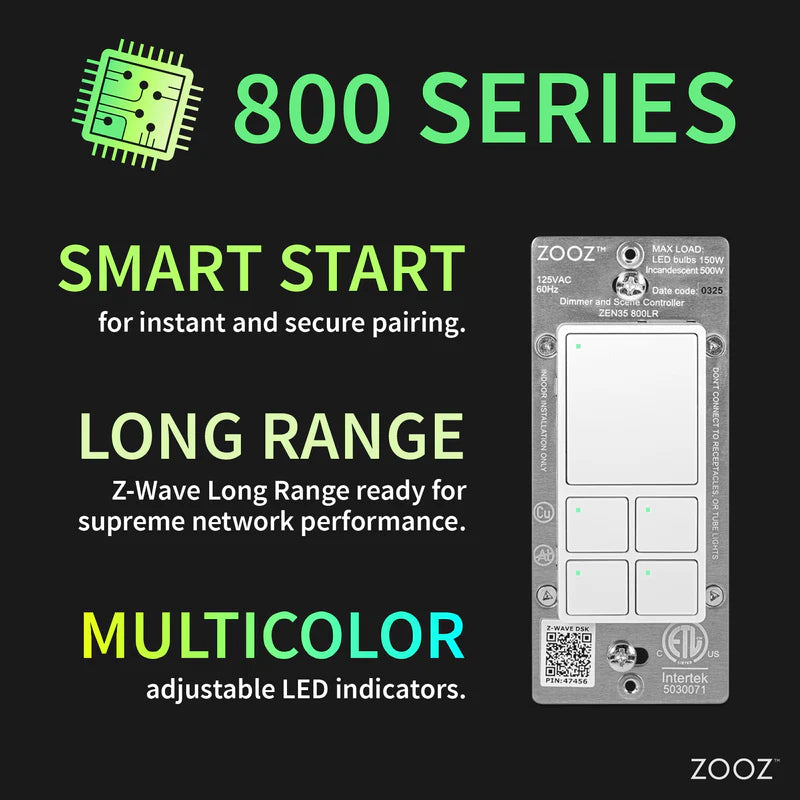 Zooz 800 Z-Wave Dimmer & Scene Controller