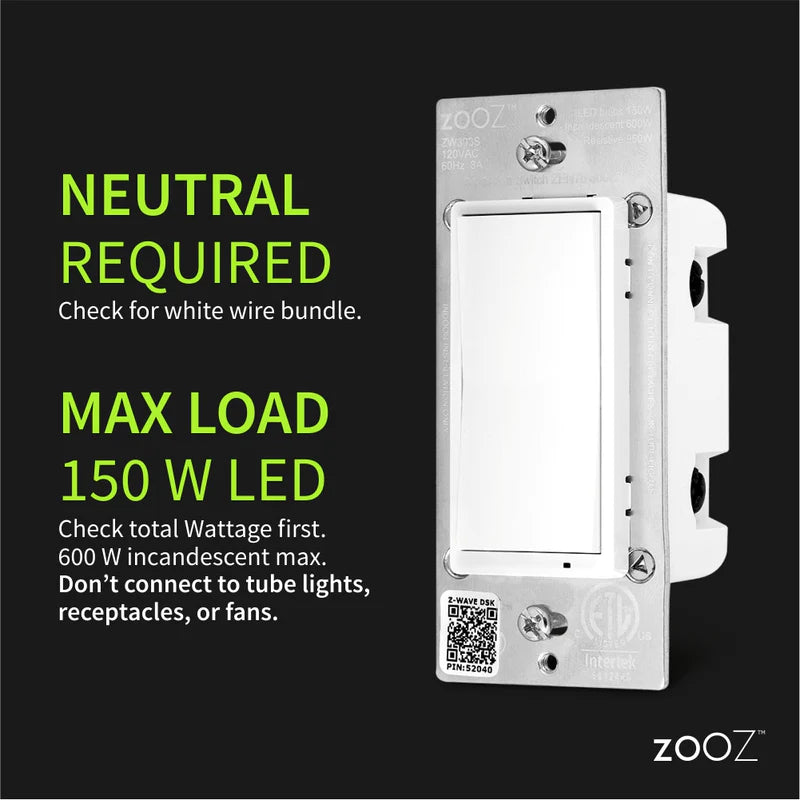 Zooz 800 Z-Wave On | Off Switch