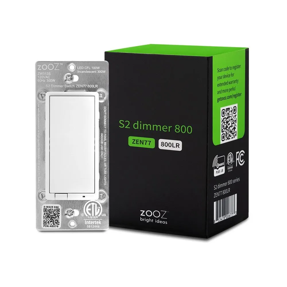 Zooz 800 Z-Wave Paddle Dimmer Switch