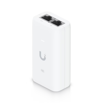 White rectangular box with two ethernet ports on top